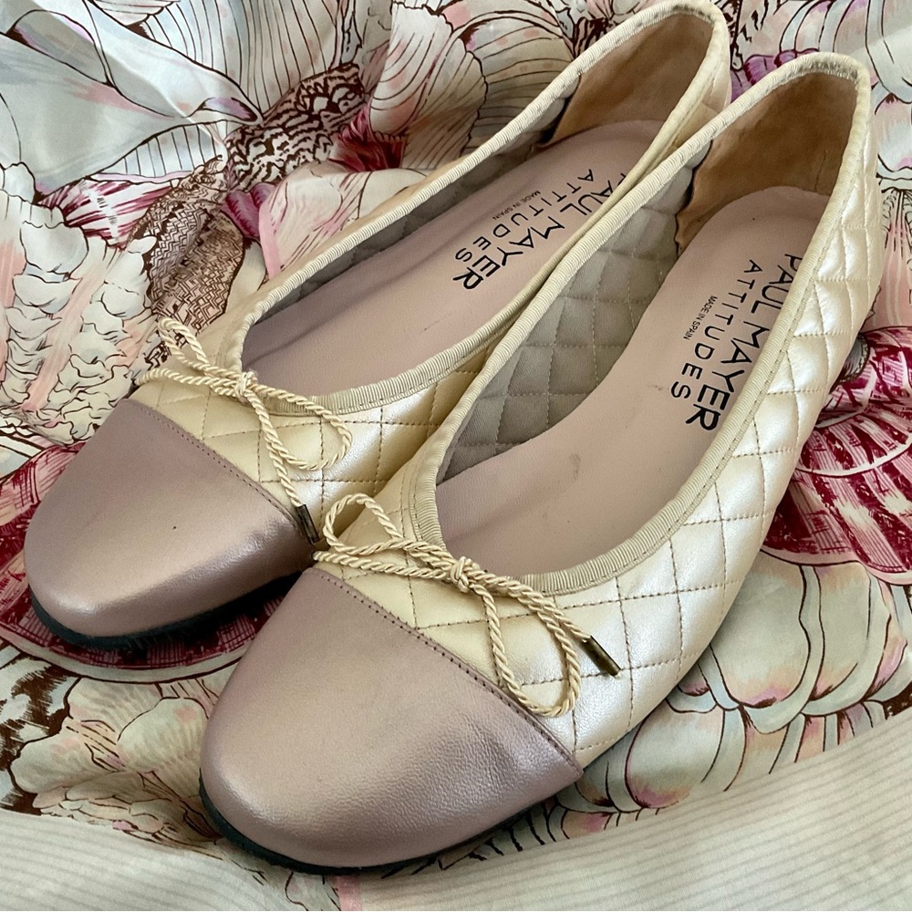 PAUL MAYER ATTITUDES QUILTED BALLET IVORY AND CHAMPAGNE 9B